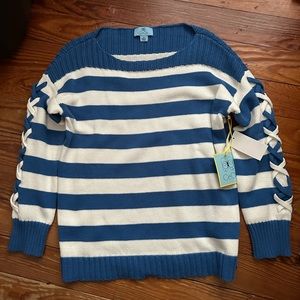 Cece boatneck blue sweater new with tags